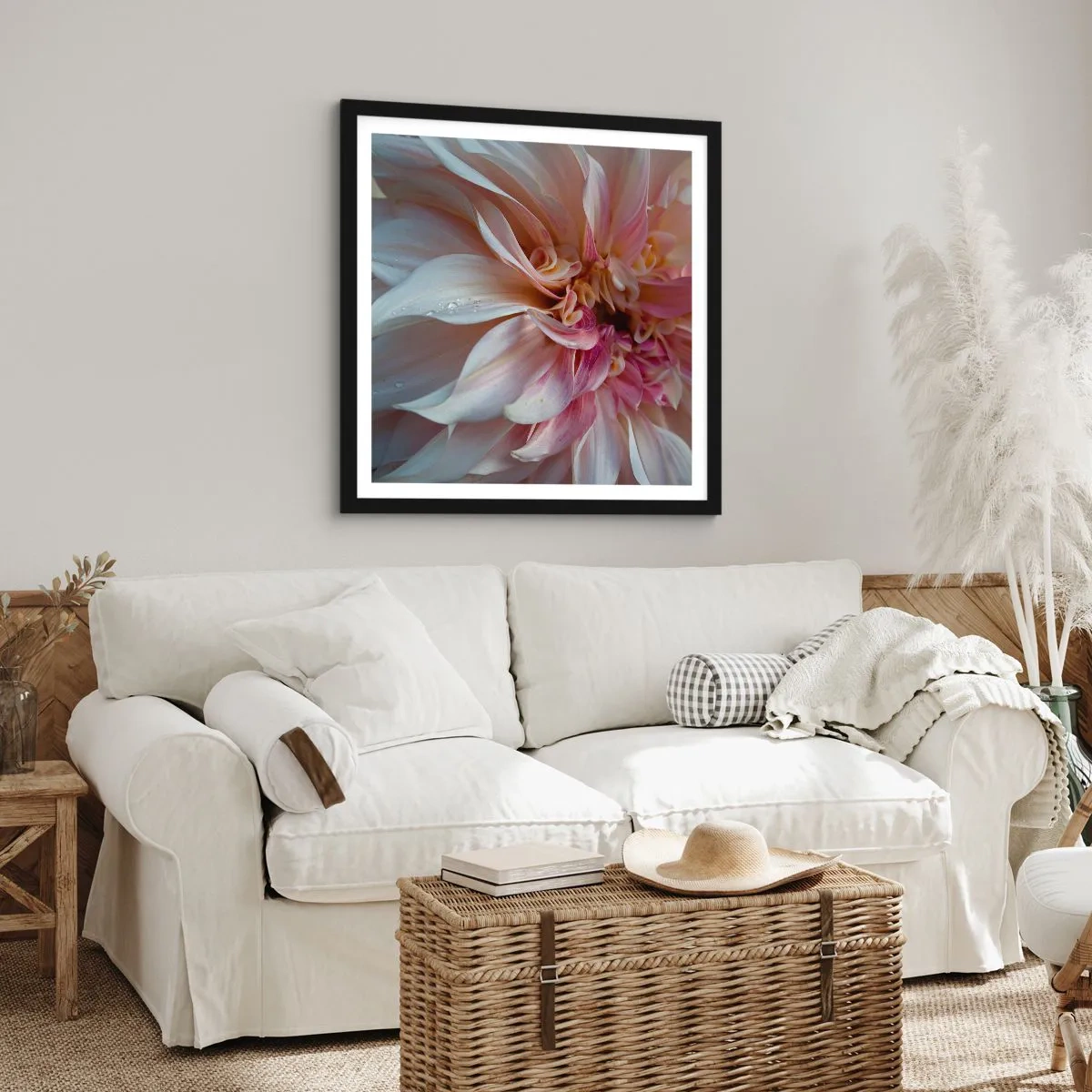 Poster in einem schwarzem Rahmen - Blühende Frische - 30x30 cm