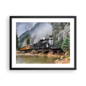 Poster in einem schwarzem Rahmen - Wo willst du hin? Wohin? - 50x40 cm