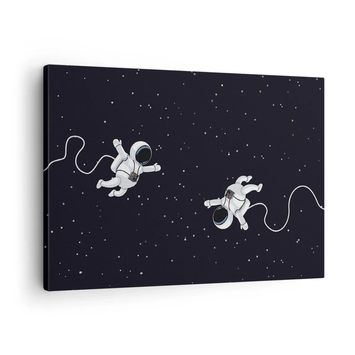Bild auf Leinwand - Leinwandbild - Astronauten schweben im Weltraum vor dem Hintergrund der Sterne - 70x50cm - Kosmischer Tanz - Moderne Wanddekoration für Wohnzimmer und Schlafzimmer ARTTOR