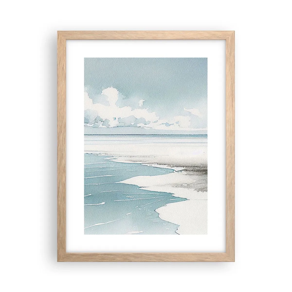 Poster in einem Rahmen aus heller Eiche - Sanfte Flut - 30x40 cm