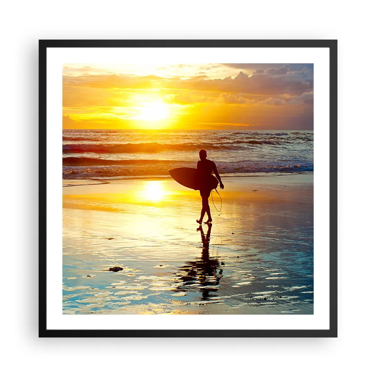 Poster in einem schwarzem Rahmen - Die Rückkehr des Kriegers - 60x60 cm