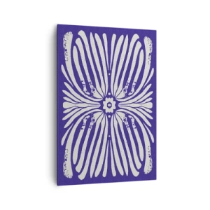 Bild auf Leinwand - Leinwandbild - Ethno-Muster in Lila- und Weißtönen - 70x100cm - Ethnische Inspirationen - Moderne Wanddekoration für Wohnzimmer und Schlafzimmer ARTTOR