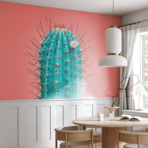 Selbstklebende Fototapete Deluxe Sticker - Schau einfach hin - Kaktus, Pastell, Minimalismus - 100x70 cm