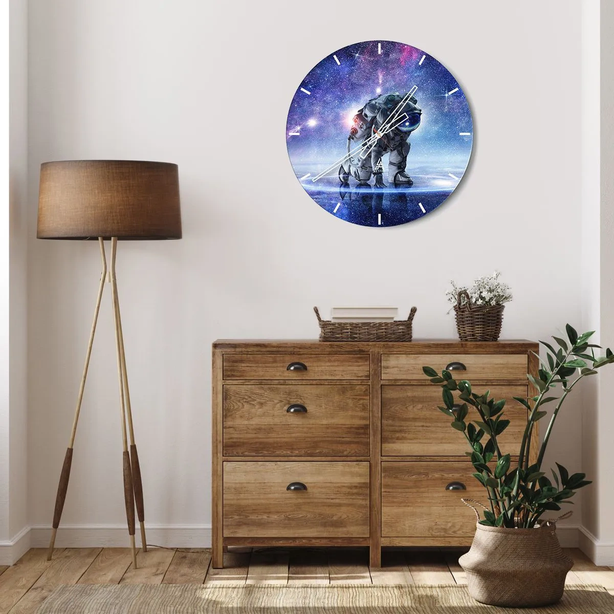 Wanduhr - Glasuhr - Der Sternenhimmel über mir - 40x40 cm