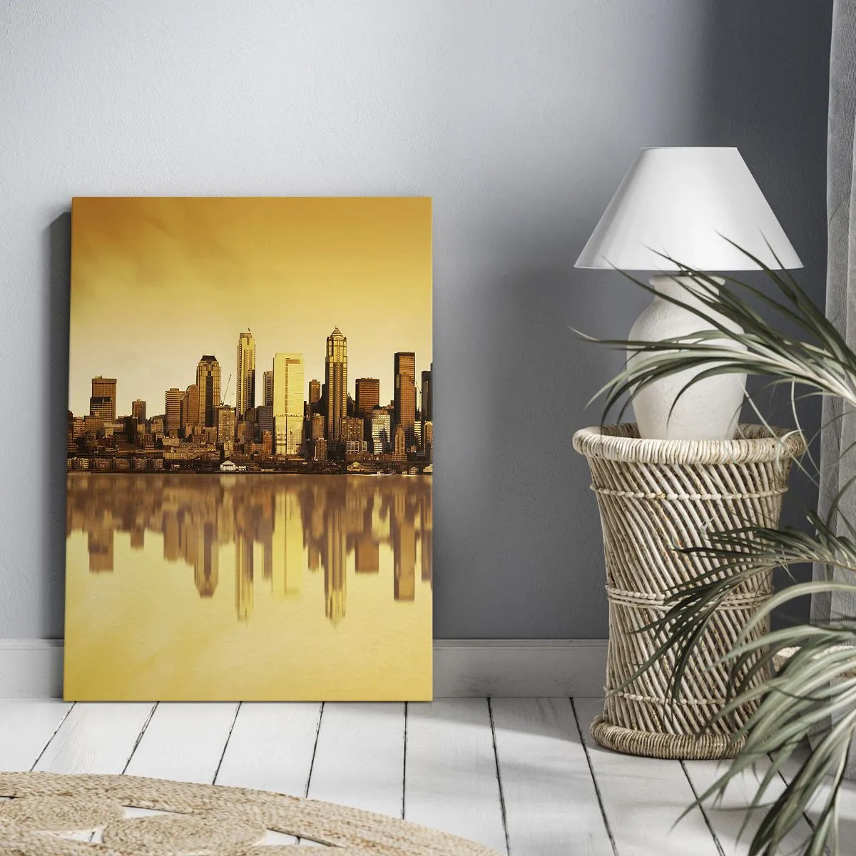 Bild auf Leinwand - Leinwandbild - Die Stille der Metropole - 65x120 cm
