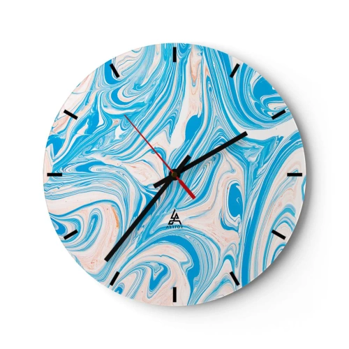 Wanduhr - Glasuhr - Sumpf in Türkis - 40x40 cm