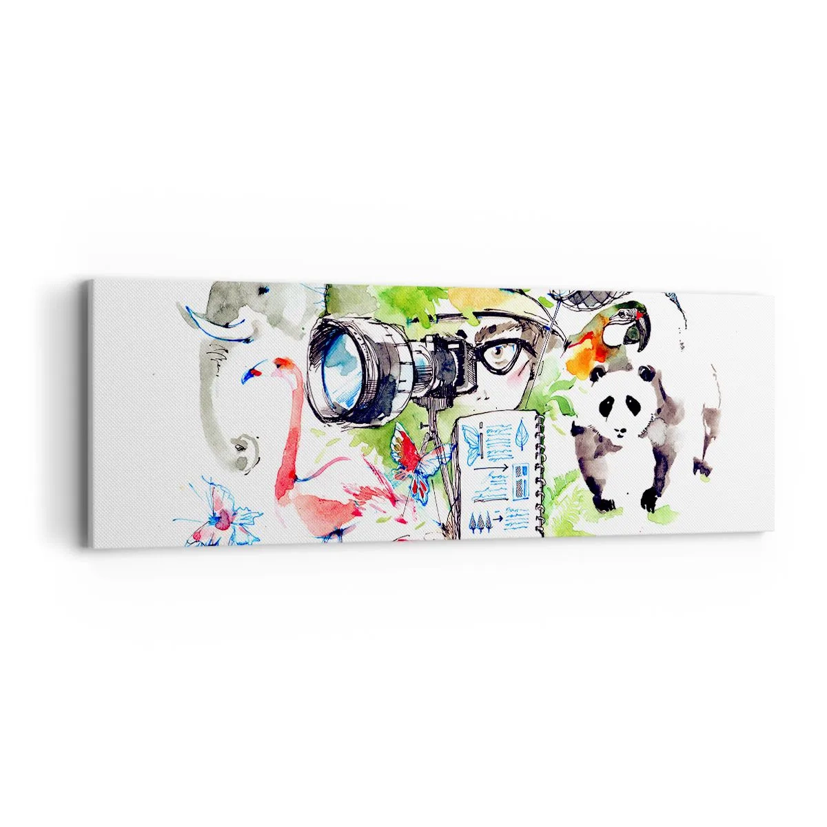 Bild auf Leinwand - Leinwandbild - In der Linse eines Reisenden - 90x30 cm