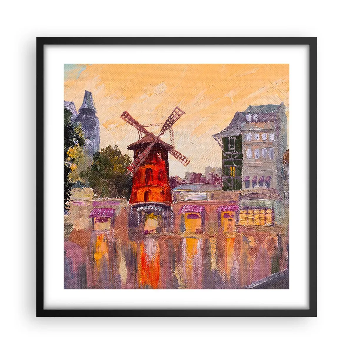 Poster in einem schwarzem Rahmen - Pariser Ikonen – Moulin Rouge - 50x50 cm