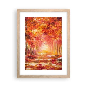 Poster in einem Rahmen aus heller Eiche - Kupferwald - 30x40 cm