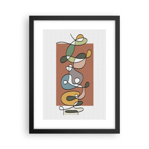 Poster in einem schwarzem Rahmen - Abstraktion: bunter Tanz - 30x40 cm