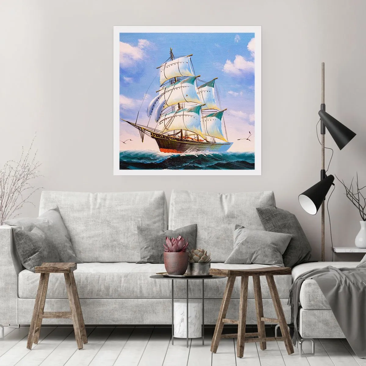 Poster - Mit Stolz mit dem Wind - 60x60 cm