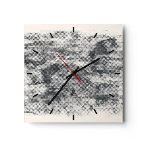 Wanduhr - Glasuhr - Nebelige Komposition - 40x40 cm
