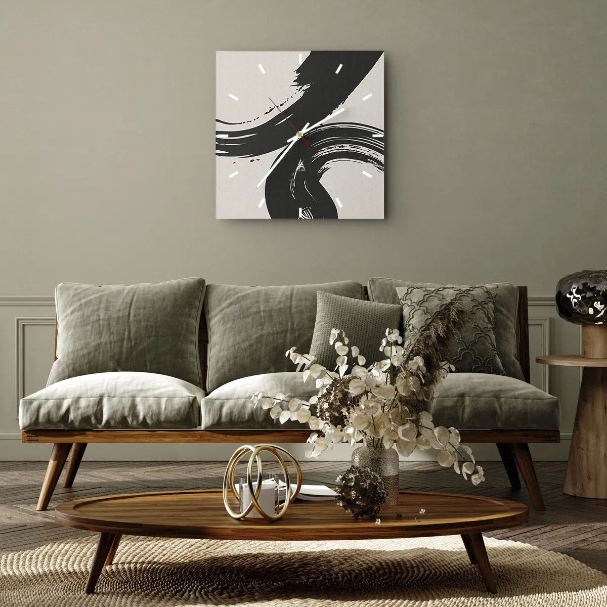 Wanduhr - Glasuhr - Ausladend und kreisförmig - 30x30 cm