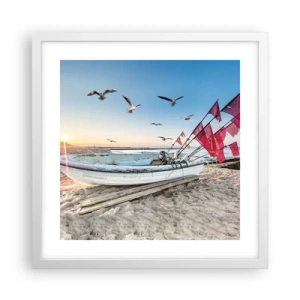 Poster in einem weißen Rahmen - Wohlverdiente Ruhe - 40x40 cm