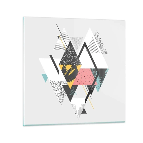 Glasbild - Bild auf glas - Variation über Dreieck und Raute - 30x30 cm