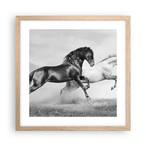 Poster in einem Rahmen aus heller Eiche - Engel und Dämonen - 40x40 cm