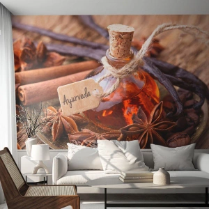 Selbstklebende Fototapete Deluxe Sticker - Zur Einheit von Körper und Geist - Zimt, Anis, Vanille - 350x256 cm