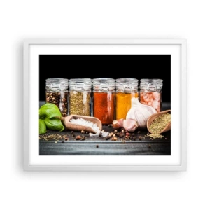 Poster in einem weißen Rahmen - Für einen Geschmack des Lebens - 50x40 cm