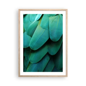 Poster in einem Rahmen aus heller Eiche - Papageienartige Präzision - 50x70 cm
