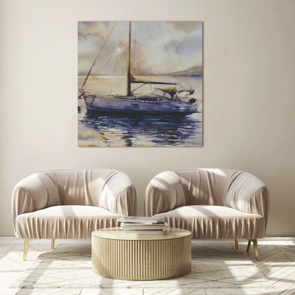 Glasbild - Bild auf glas - Abend in der Bucht - 30x30 cm