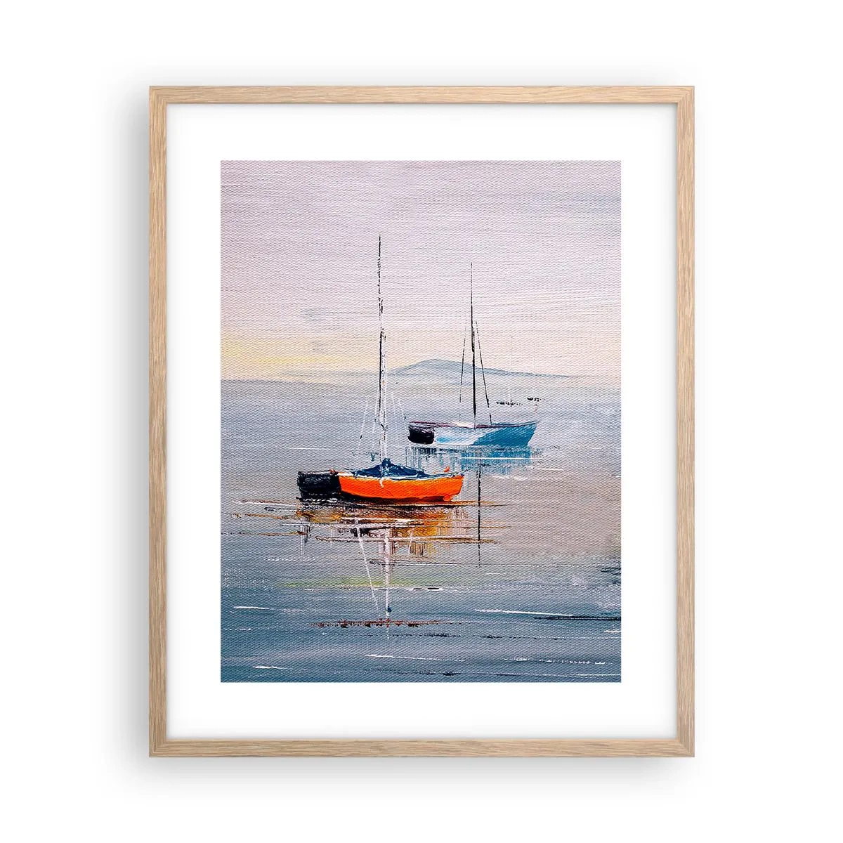 Poster in einem Rahmen aus heller Eiche - Wohlverdiente Ruhe - 40x50 cm