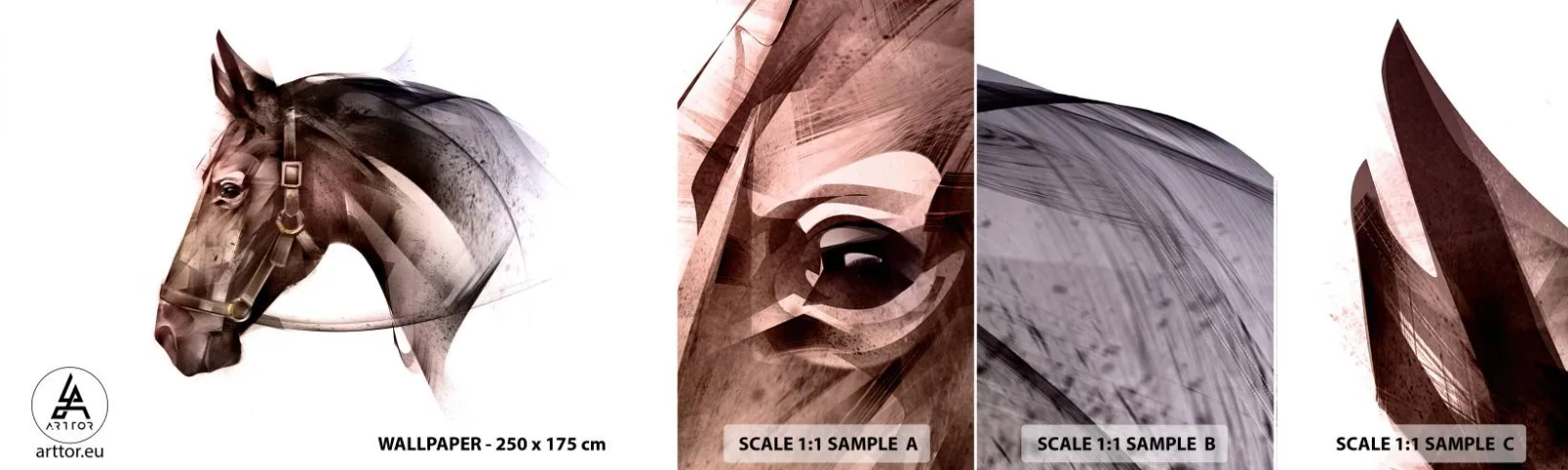 Fototapetenmuster Standard Eco - Was für eine Gnade - Tiere, Pferdekopf, Pferd - 100x30 cm