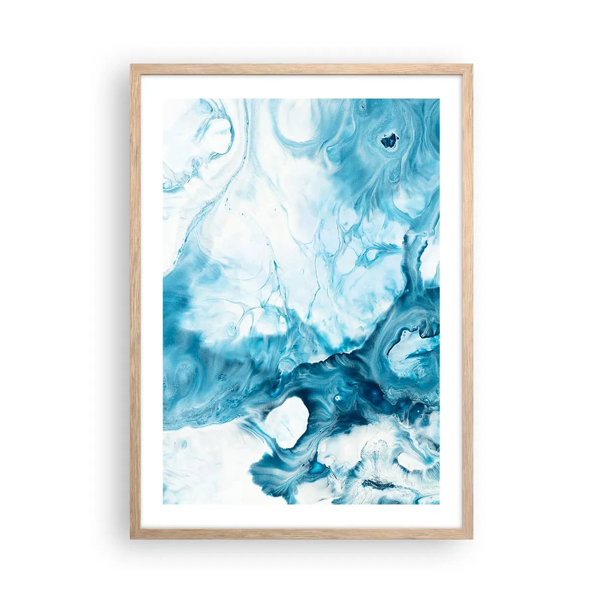 Poster in einem Rahmen aus heller Eiche - Blaues Konzert - 50x70 cm
