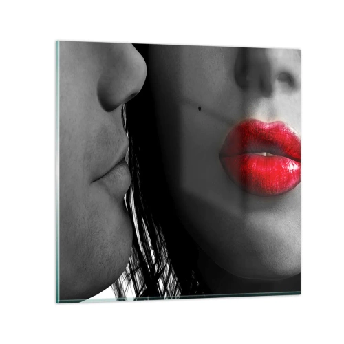 Glasbild - Bild auf glas - Gesicht am Gesicht - 60x60 cm