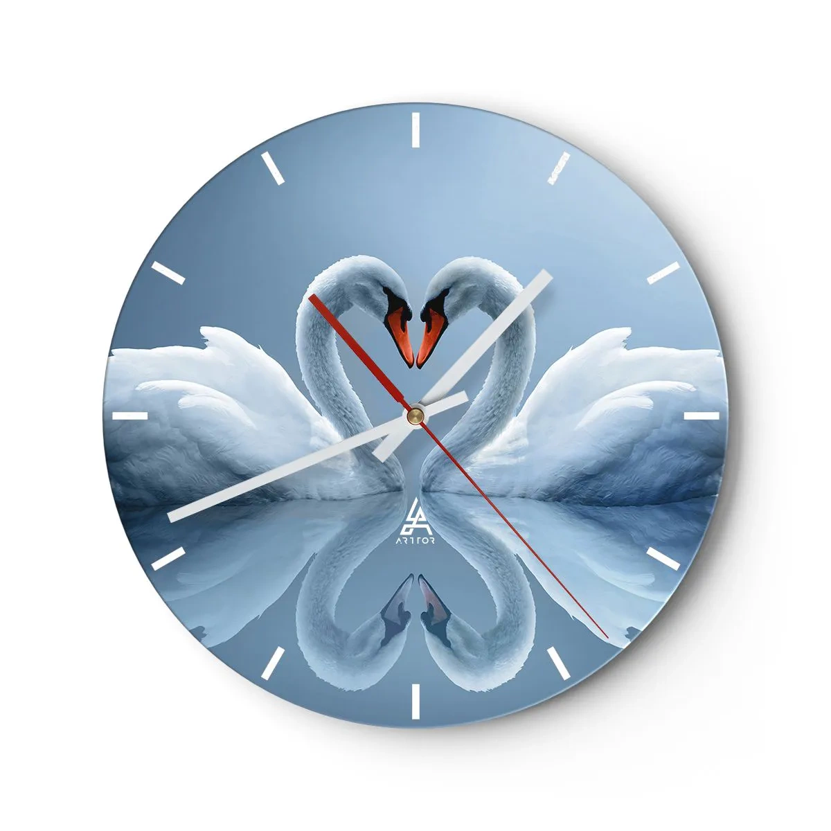 Wanduhr - Glasuhr - Zeit für die Liebe - 40x40 cm