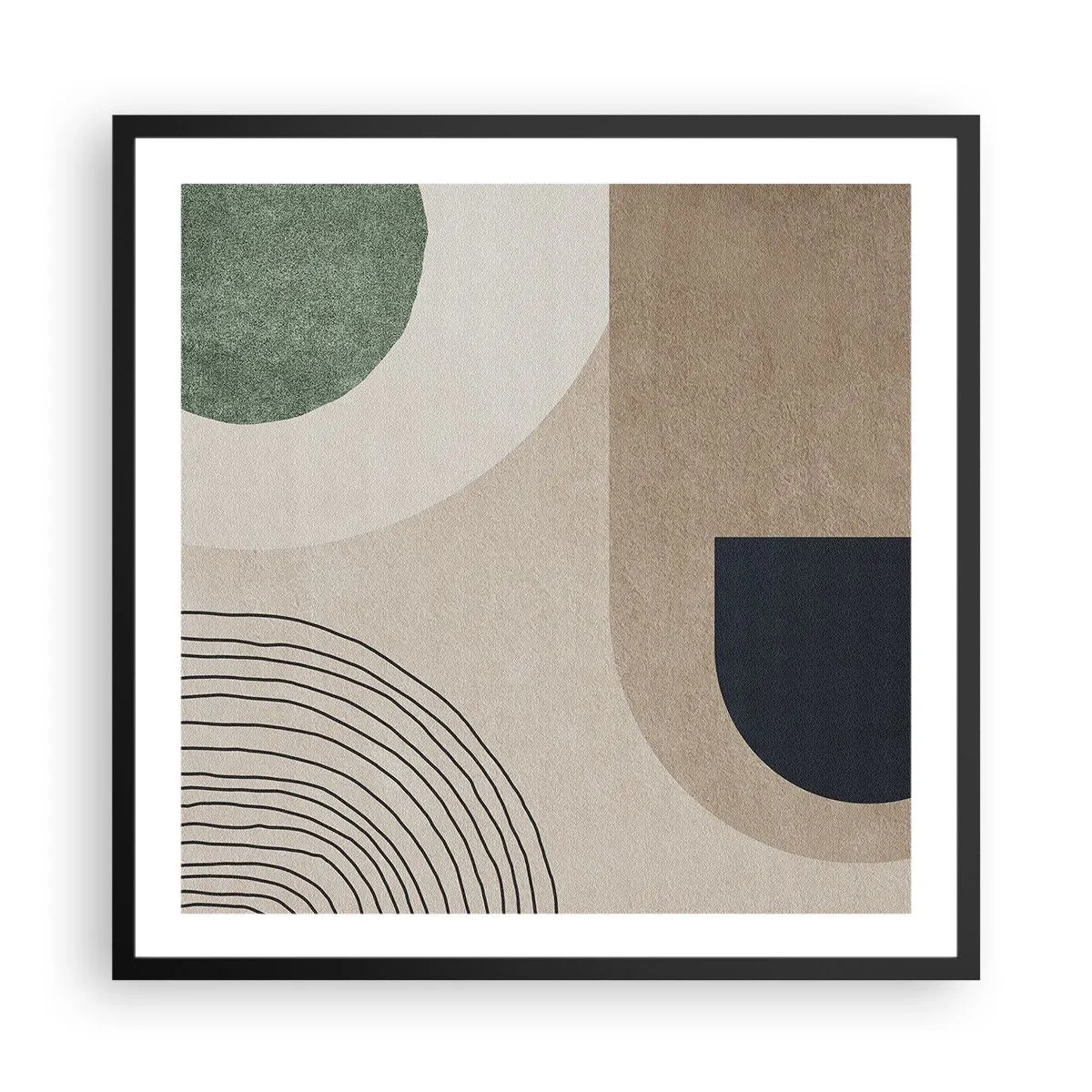 Poster in einem schwarzem Rahmen - Sanftheit des Ovals - 60x60 cm