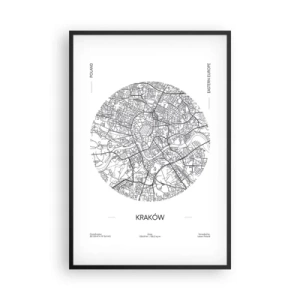 Poster in einem schwarzem Rahmen - Anatomie von Krakau - 61x91 cm