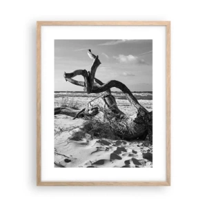 Poster in einem Rahmen aus heller Eiche - Meeresskulptur - 40x50 cm