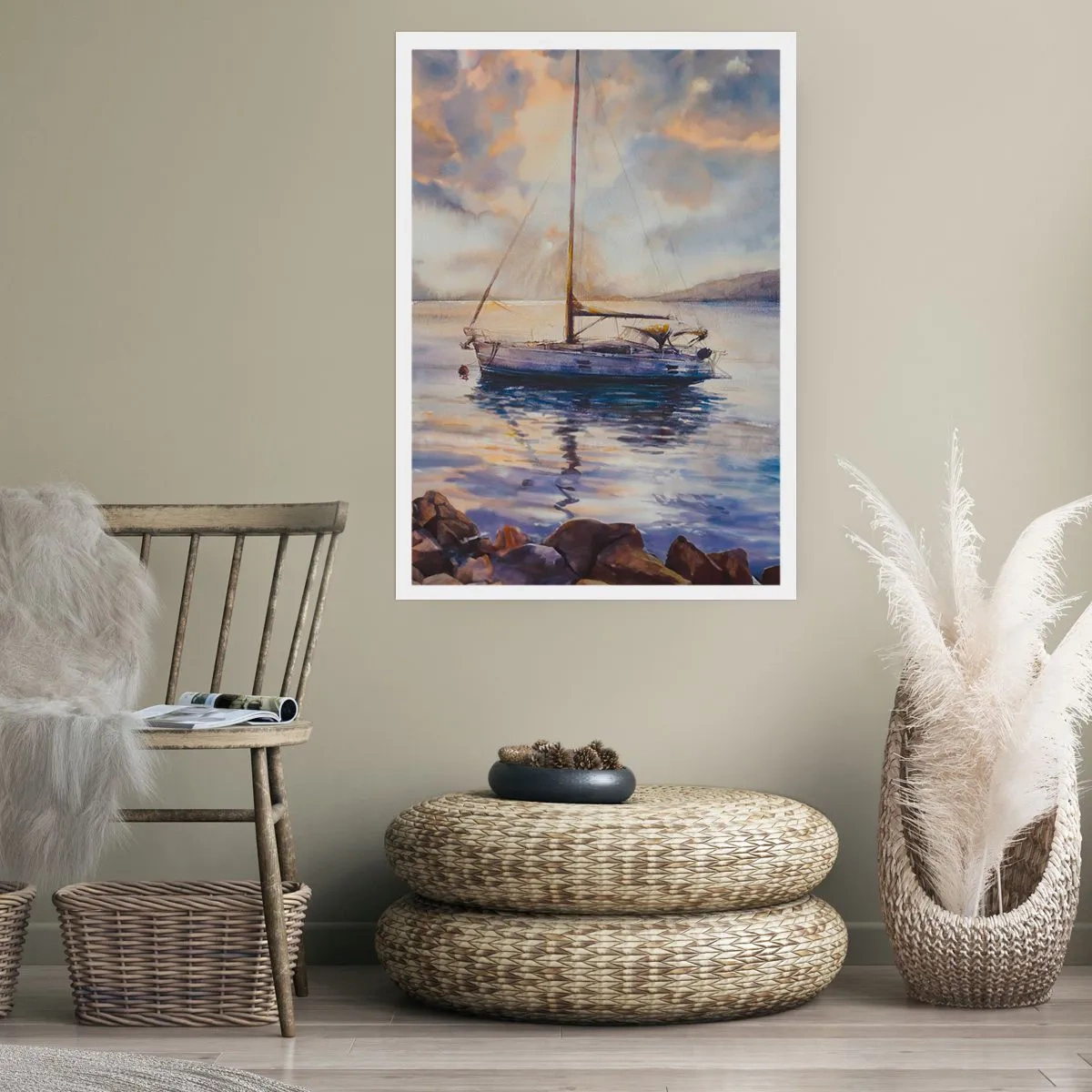 Poster - Abend in der Bucht - 70x100 cm