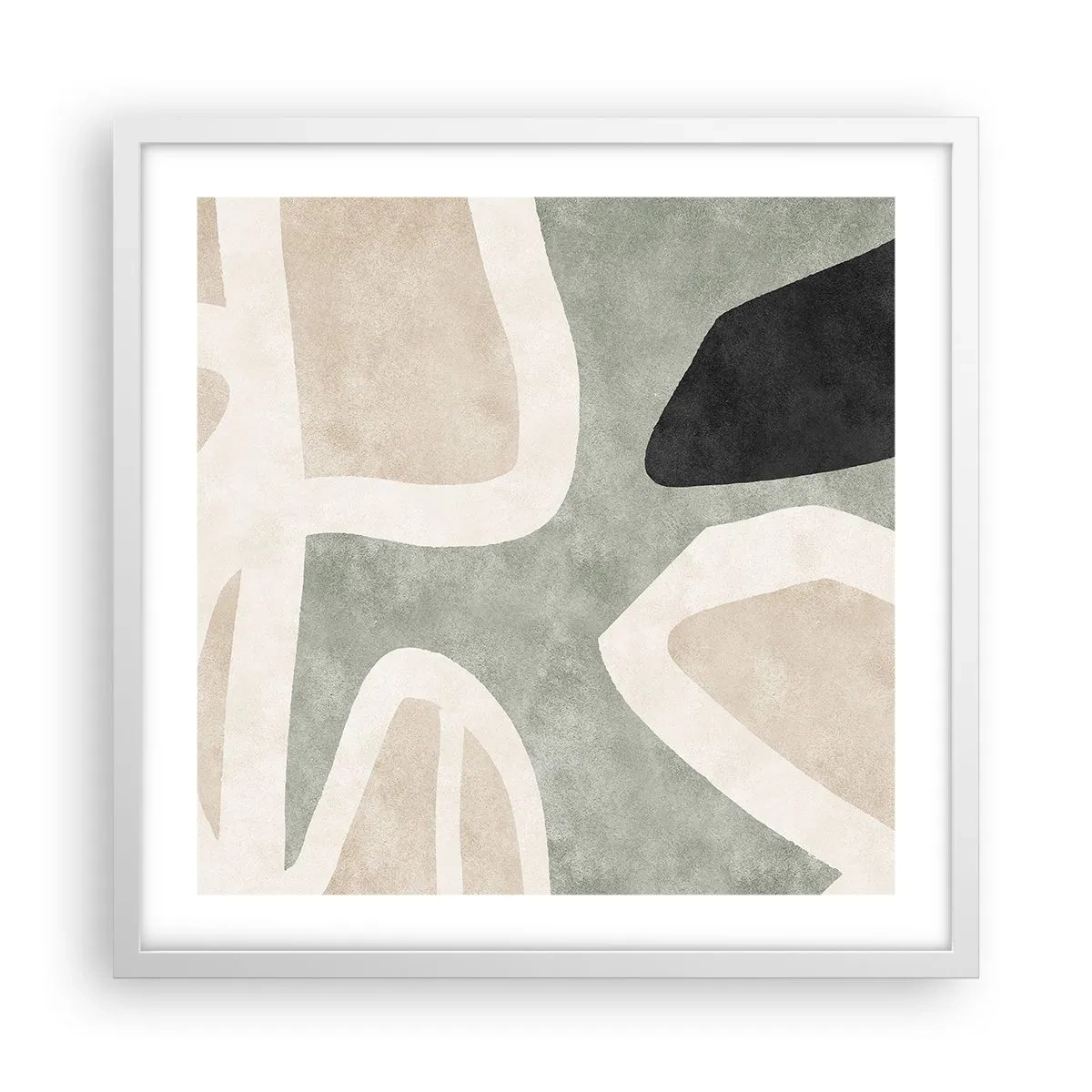 Poster in einem weißen Rahmen - Komposition mit schwarzem Motiv - 50x50 cm