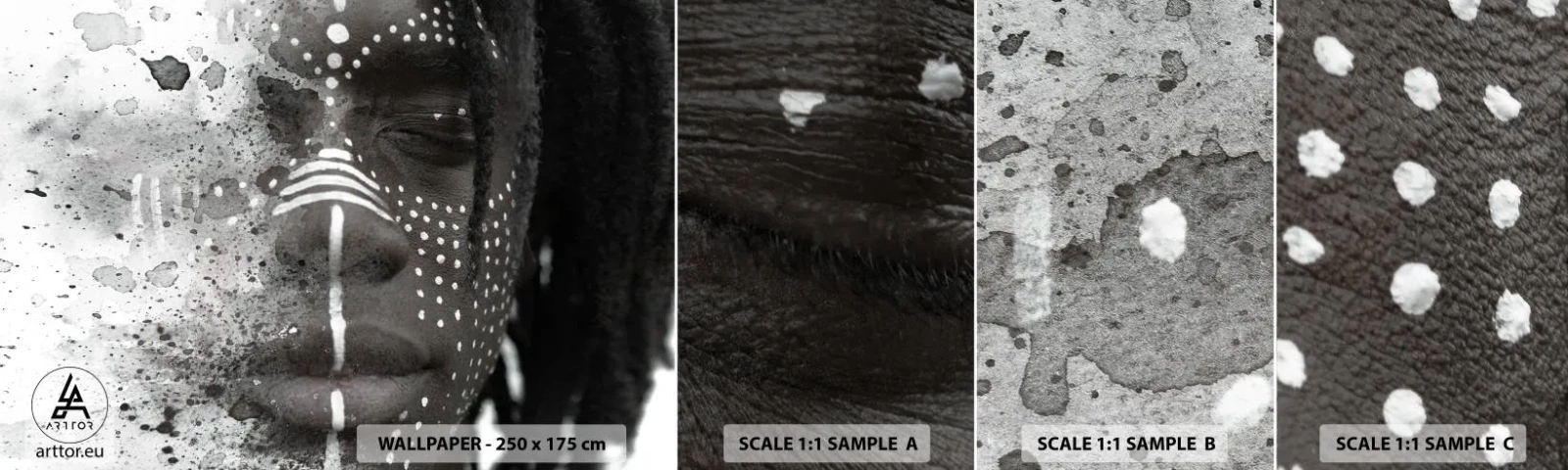 Fototapeten Muster Selbstklebend Deluxe Sticker - Entdecke den Urgeist - Porträt einer Frau, Frau, Afroamerikaner - 100x30 cm