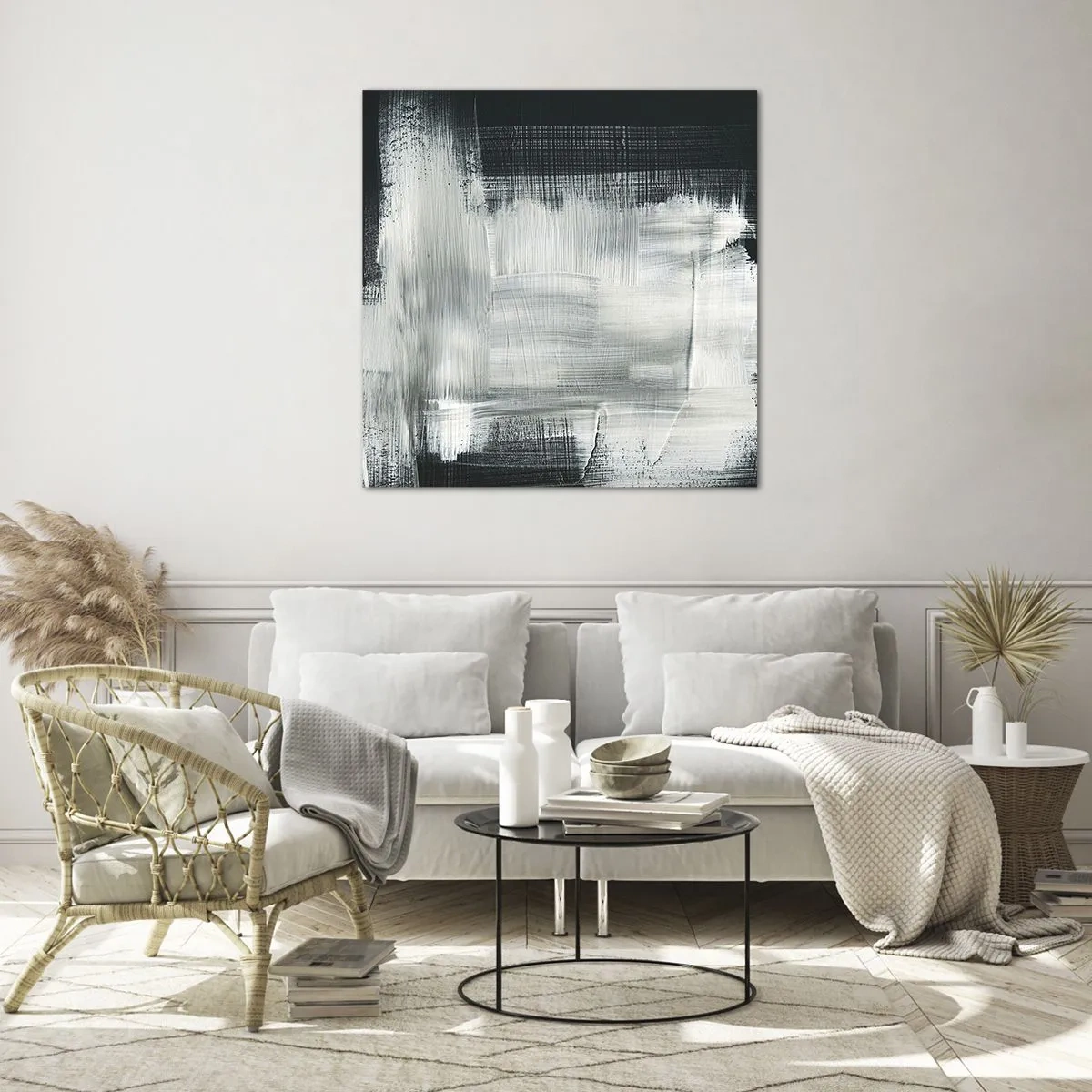 Glasbild - Bild auf glas - Vertikal und horizontal gewebt - 50x50 cm