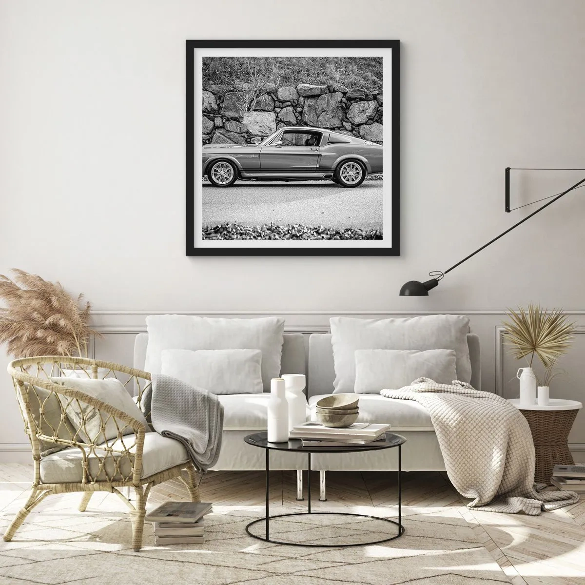 Poster in einem schwarzem Rahmen - Die Legende der 1960er - 40x40 cm