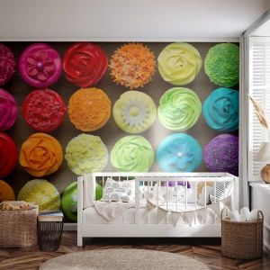 Fototapete Standard Eco - Alles andere - alles lecker - Gastronomie, bunte Kekse, 3D - 150x105 cm