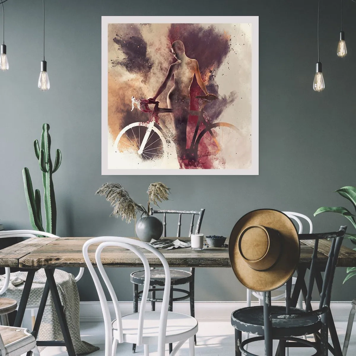 Poster - Eine Fahrradseele in Marmorformen - 60x60 cm