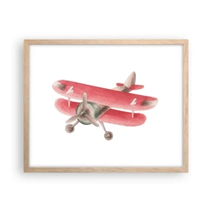 Poster in einem Rahmen aus heller Eiche - Bereit für Höhenflüge - 50x40 cm