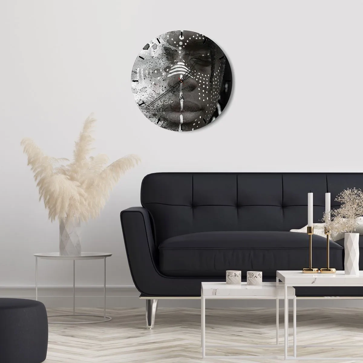 Wanduhr - Glasuhr - Entdecke den Urgeist - 30x30 cm