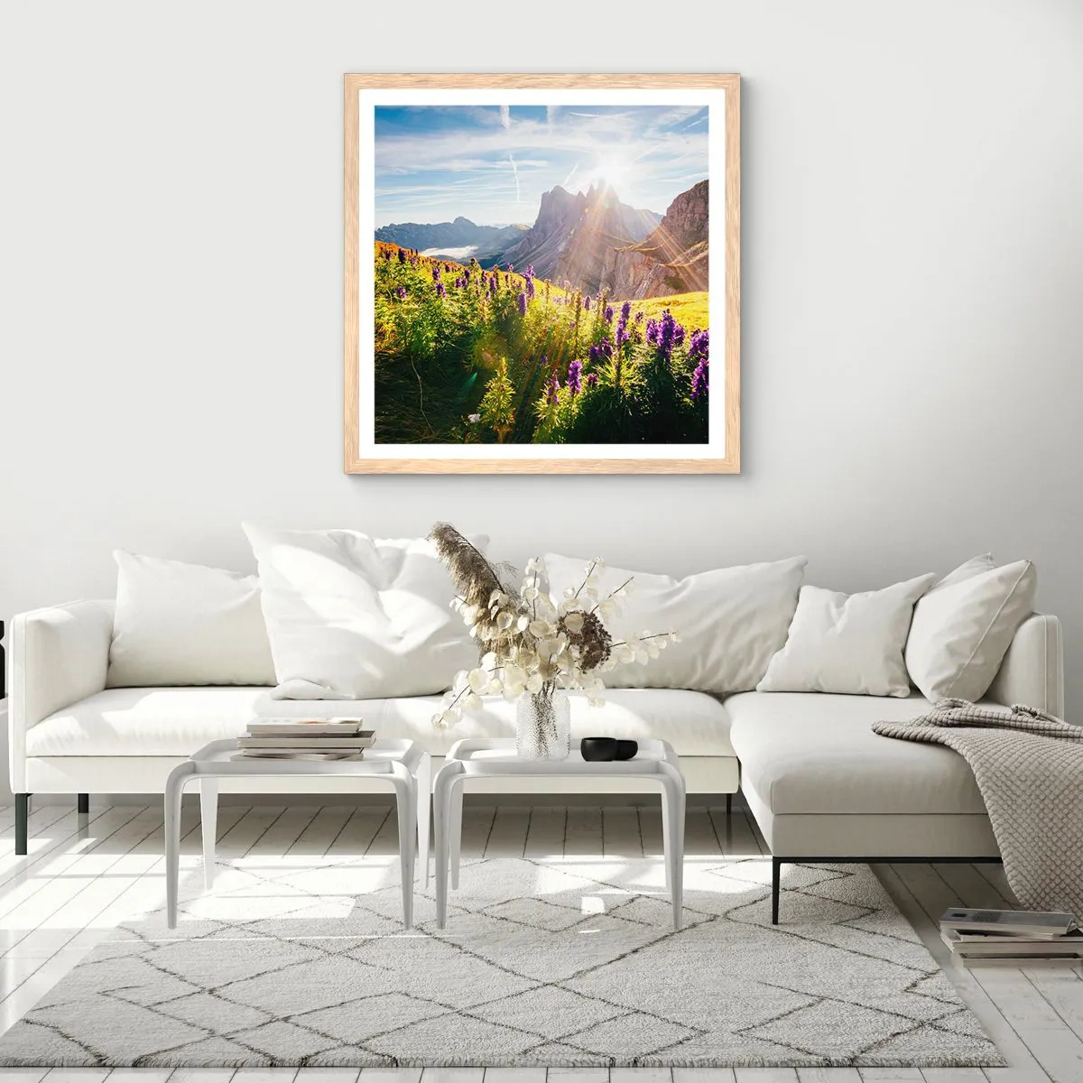 Poster in einem Rahmen aus heller Eiche - Das geheime Leben der Kräuter - 30x30 cm