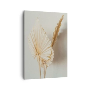 Bild auf Leinwand - Leinwandbild - Getrocknete Palmblätter in minimalistischem Arrangement - 50x70cm - Wenn Sie Erleichterung brauchen - Moderne Wanddekoration für Wohnzimmer und Schlafzimmer ARTTOR