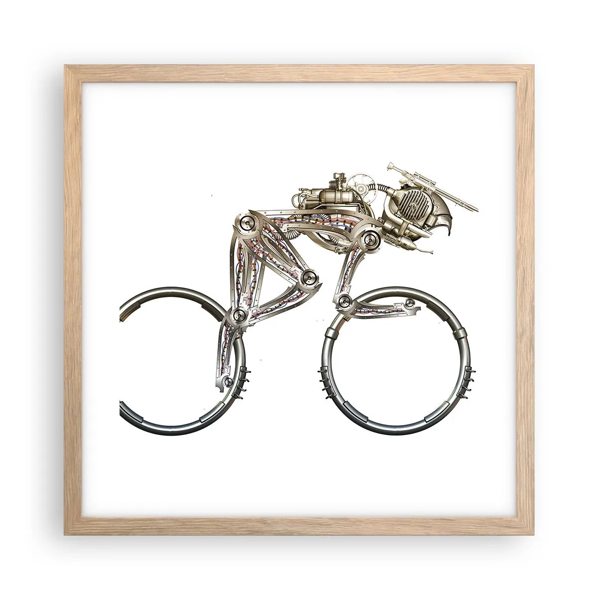 Poster in einem Rahmen aus heller Eiche - Eine tolle Maschine - 40x40 cm