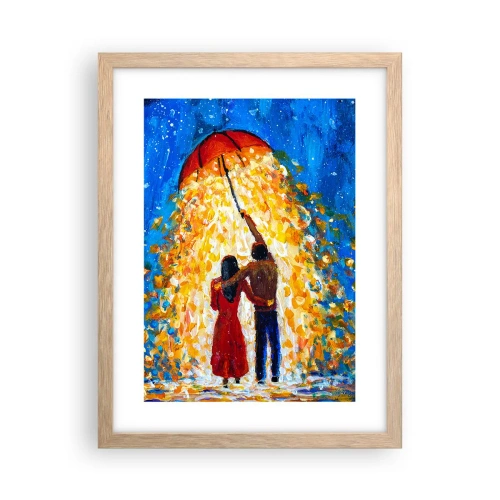 Poster in einem Rahmen aus heller Eiche - Zauber eines Regenabends? - 30x40 cm