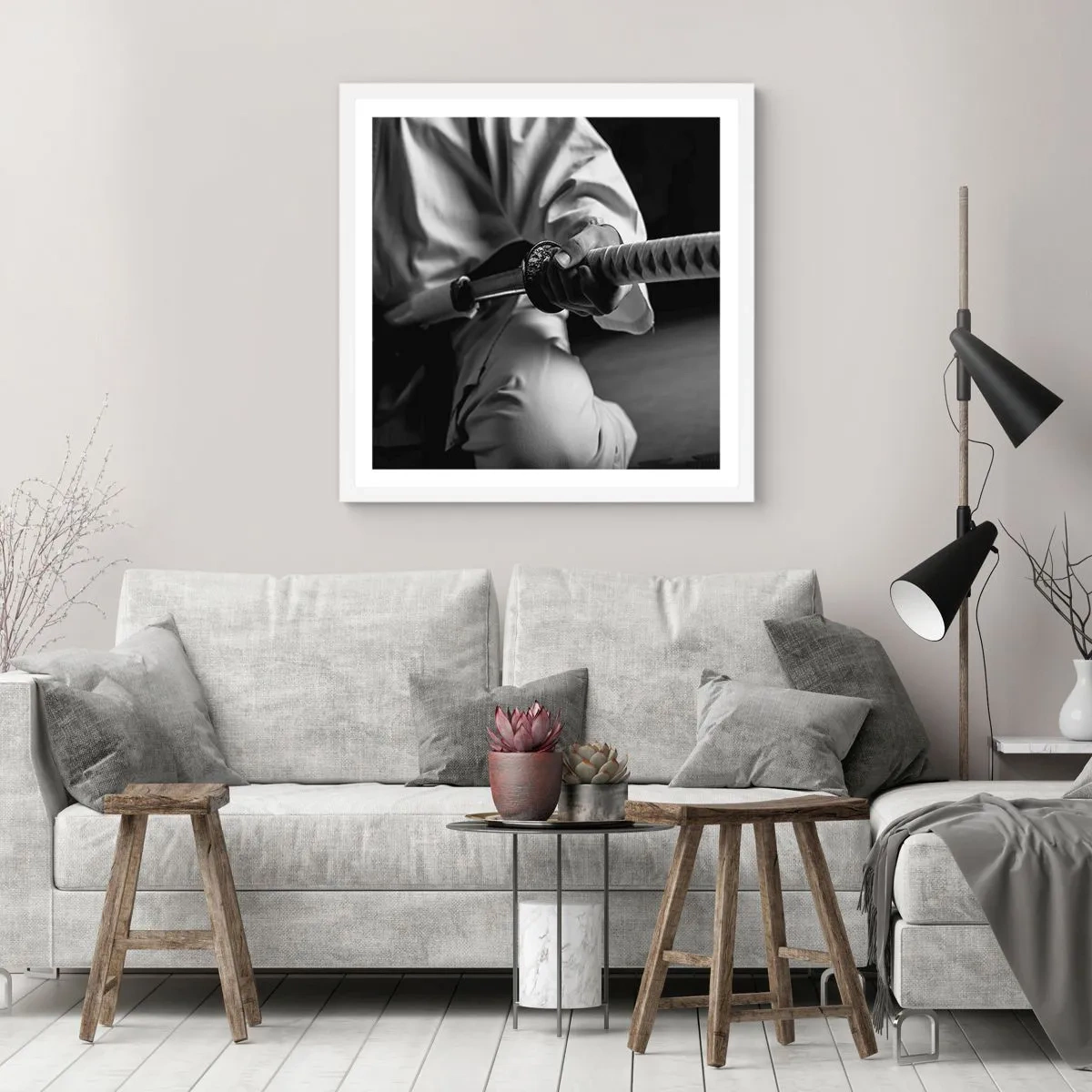 Poster in einem weißen Rahmen - Kriegerseele - 50x50 cm