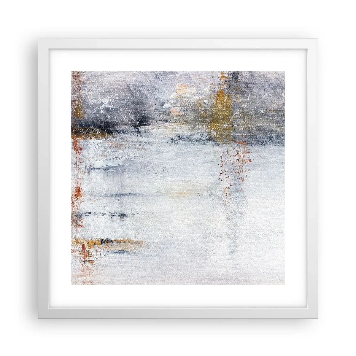 Poster in einem weißen Rahmen - Hinter dem Luftvorhang - 40x40 cm