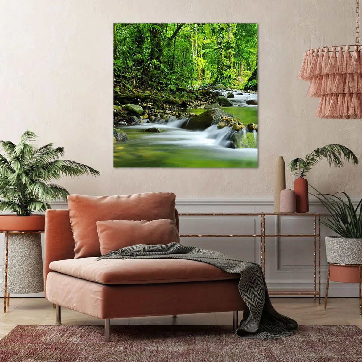 Bild auf Leinwand - Leinwandbild - Schwimmen Sie in einem Meer aus Grün - 60x60 cm