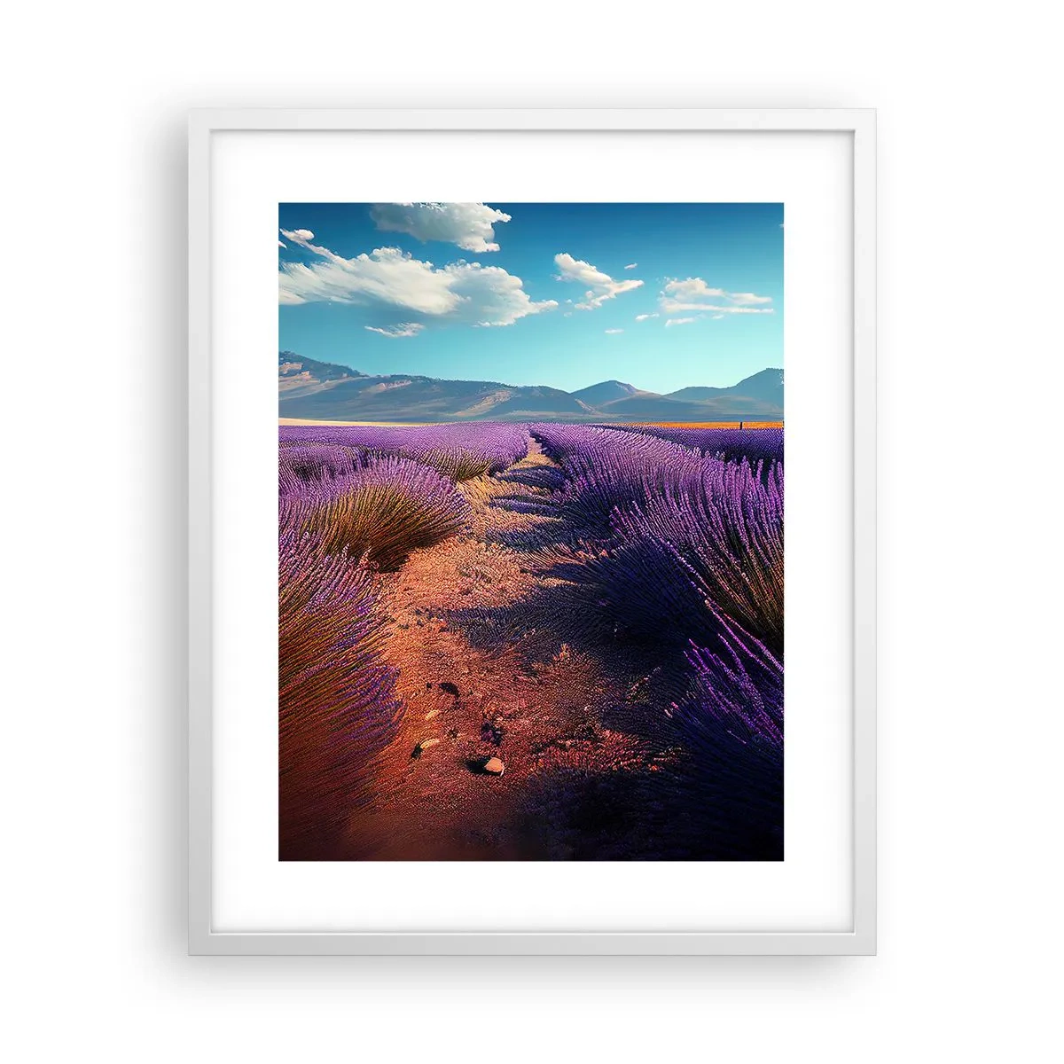 Poster in einem weißen Rahmen - Duftende Felder - 40x50 cm