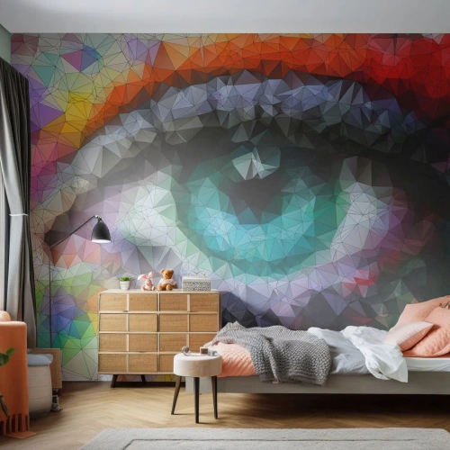 Selbstklebende Fototapete Deluxe Sticker - Kristallines Leuchten der Augen - Abstraktion, Auge, Grafik - 100x70 cm